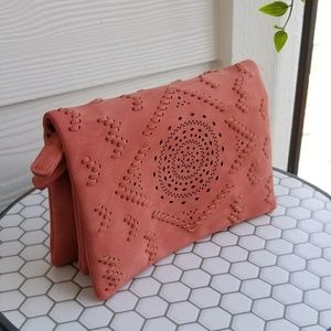 Francesca's Waverley Perforated Pink Crossbody Bag